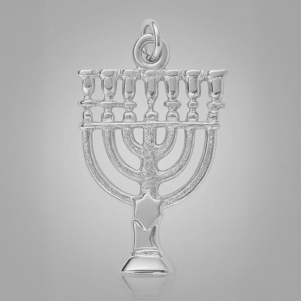 950 Platinum - Temple Menorah Charm