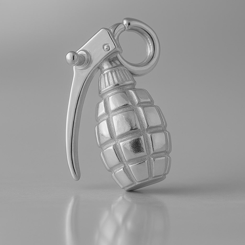 950 Platinum - Hand Grenade Charm