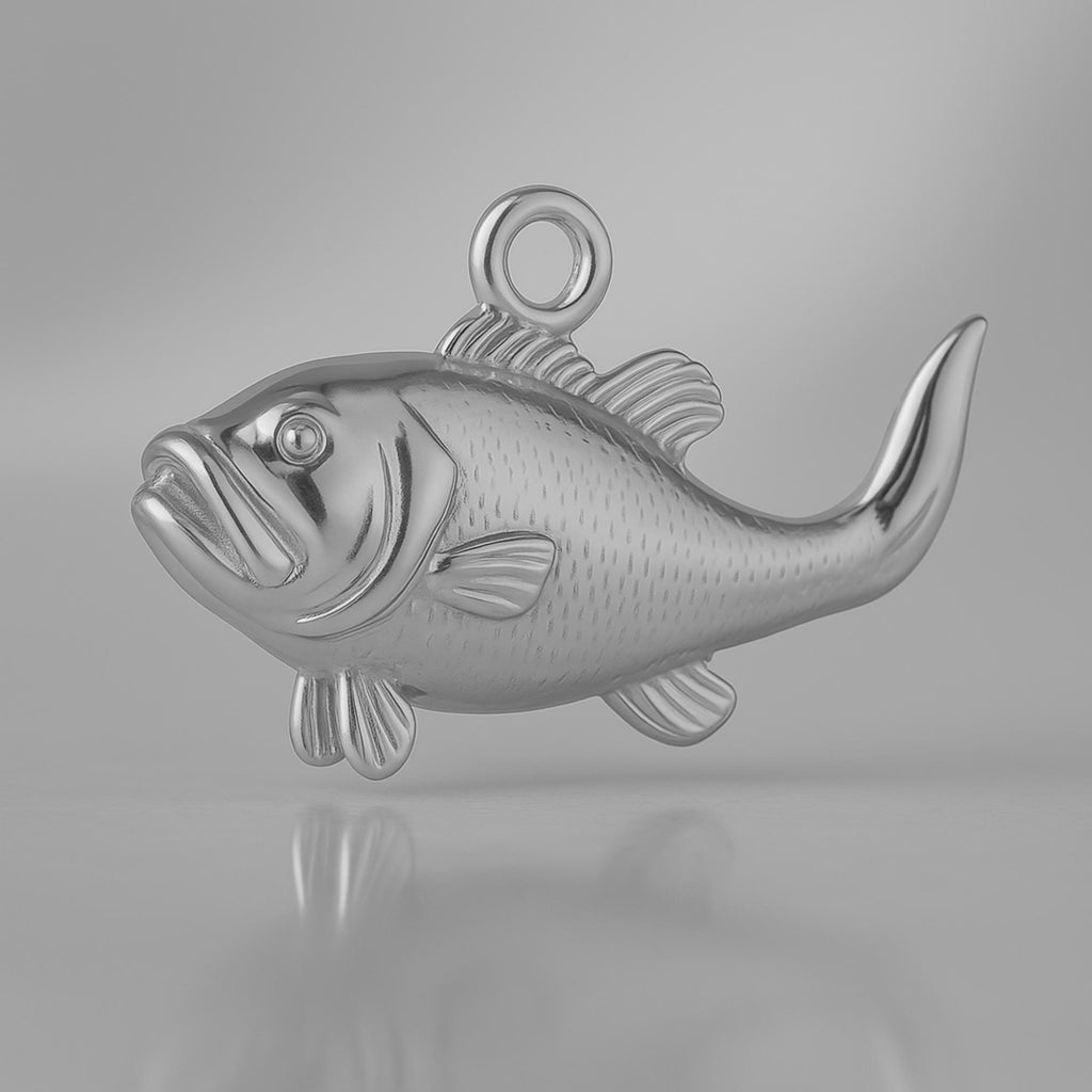 950 Platinum - Largemouth Bass Fish Charm