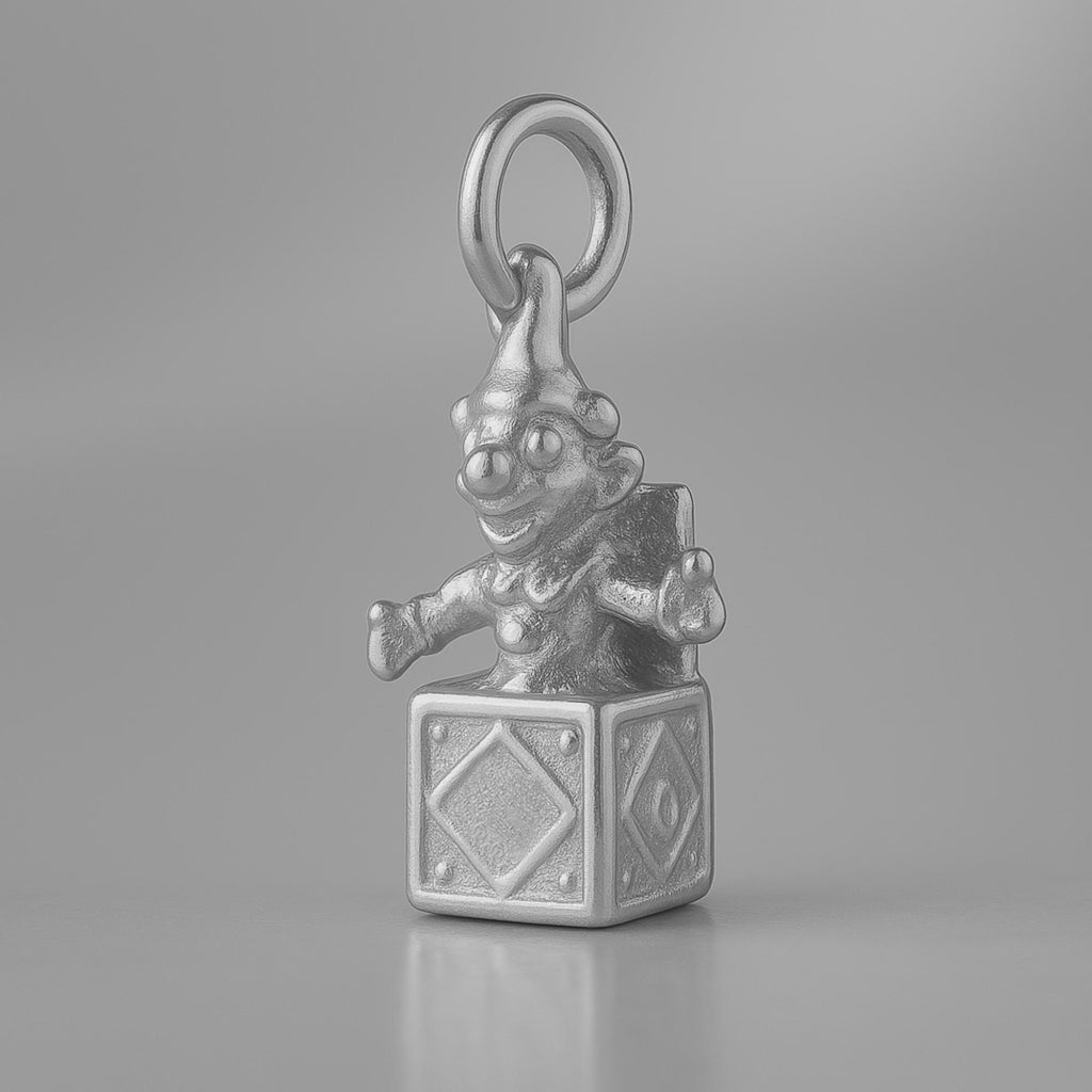 950 Platinum - Smiley Jack in the Box Charm