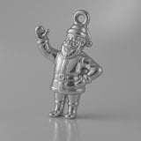 950 Platinum - Waving Santa Claus Charm