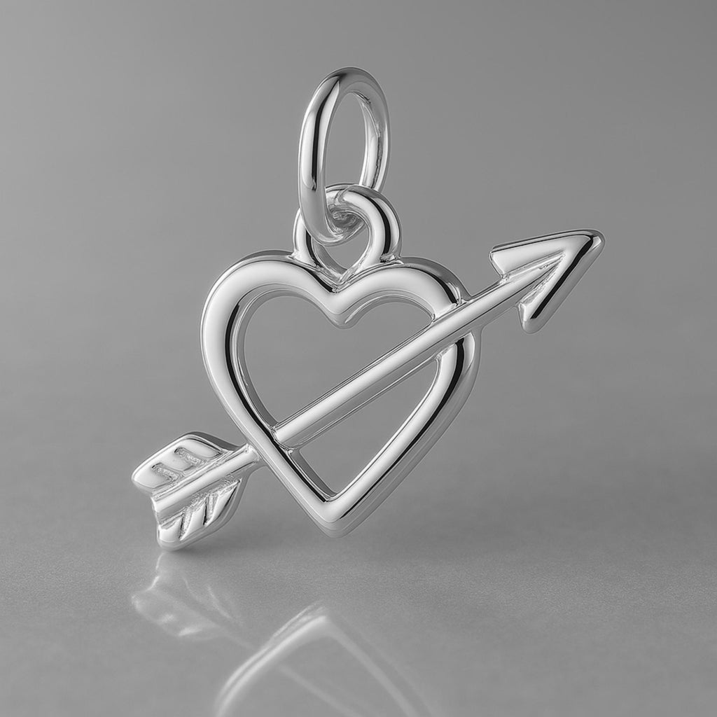 950 Platinum - Love Struck Heart Charm
