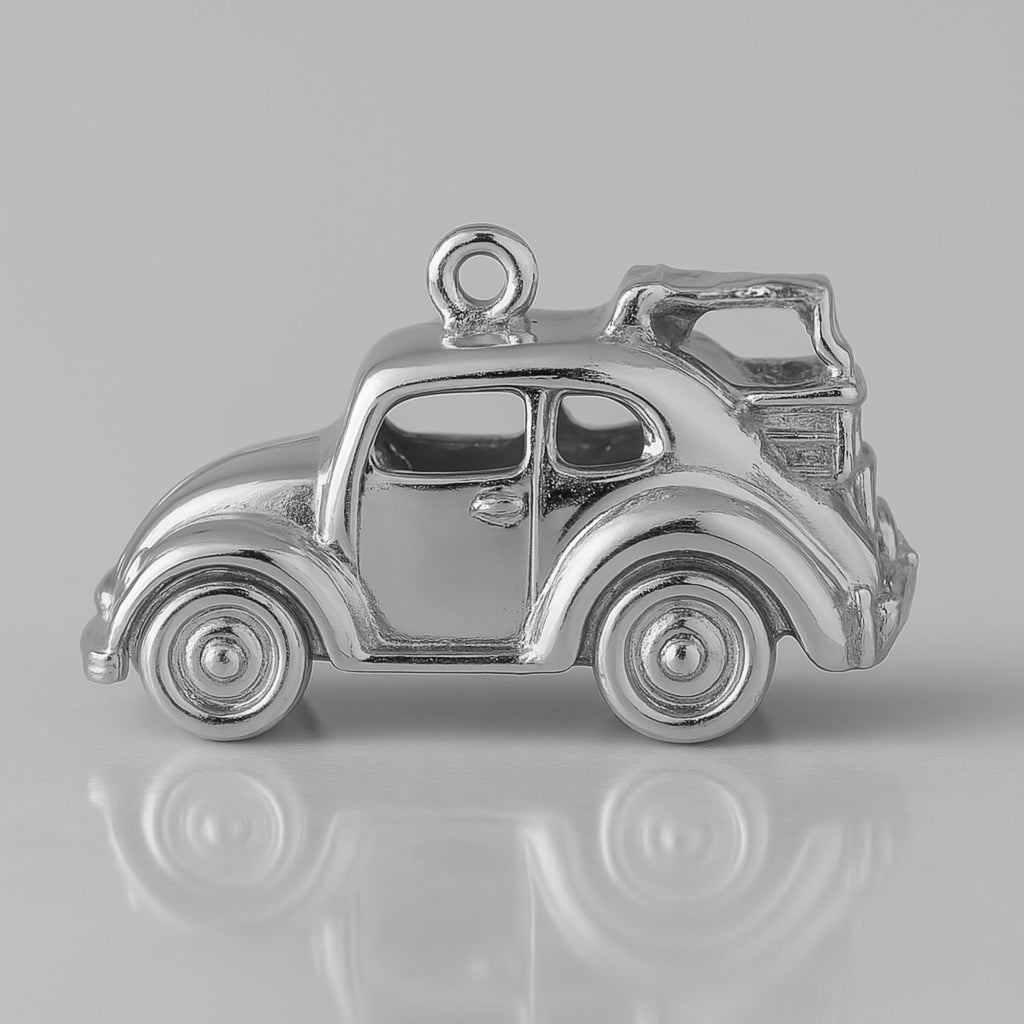 950 Platinum - Mini VW Beetle Traveller Car Charm