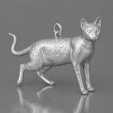 950 Platinum - Savannah Cat Charm