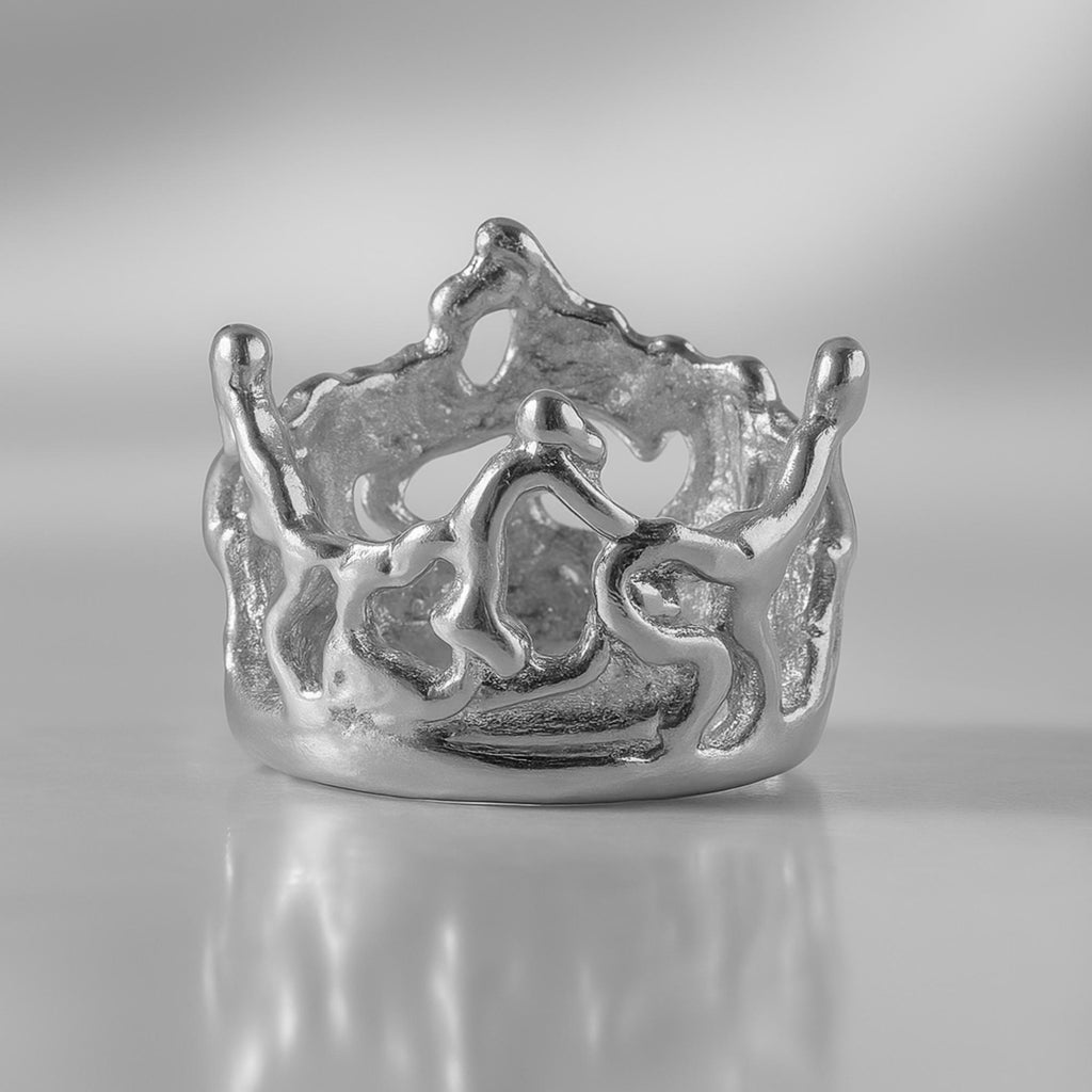 950 Platinum - Organic Crown Charm