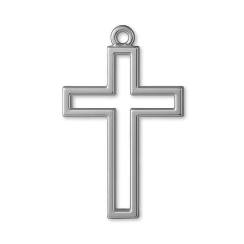 950 Platinum - Open Frame Crucifix Charm