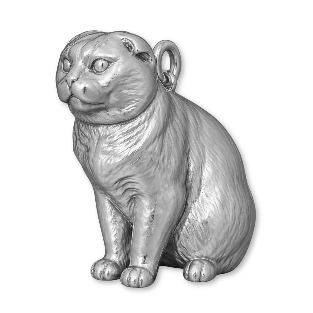 950 Platinum - Scottish Fold Cat Charm