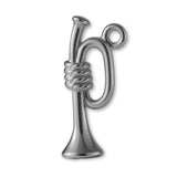 950 Platinum - Roped Bugle Horn Charm