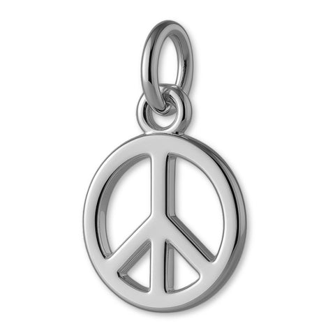 950 Platinum - Classic Peace Symbol Charm