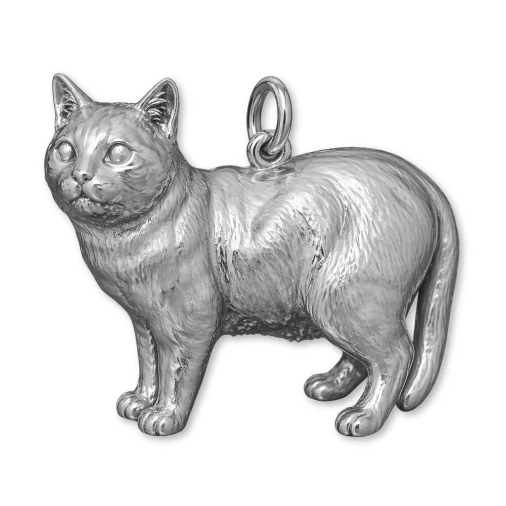 950 Platinum - Manx Cat Charm
