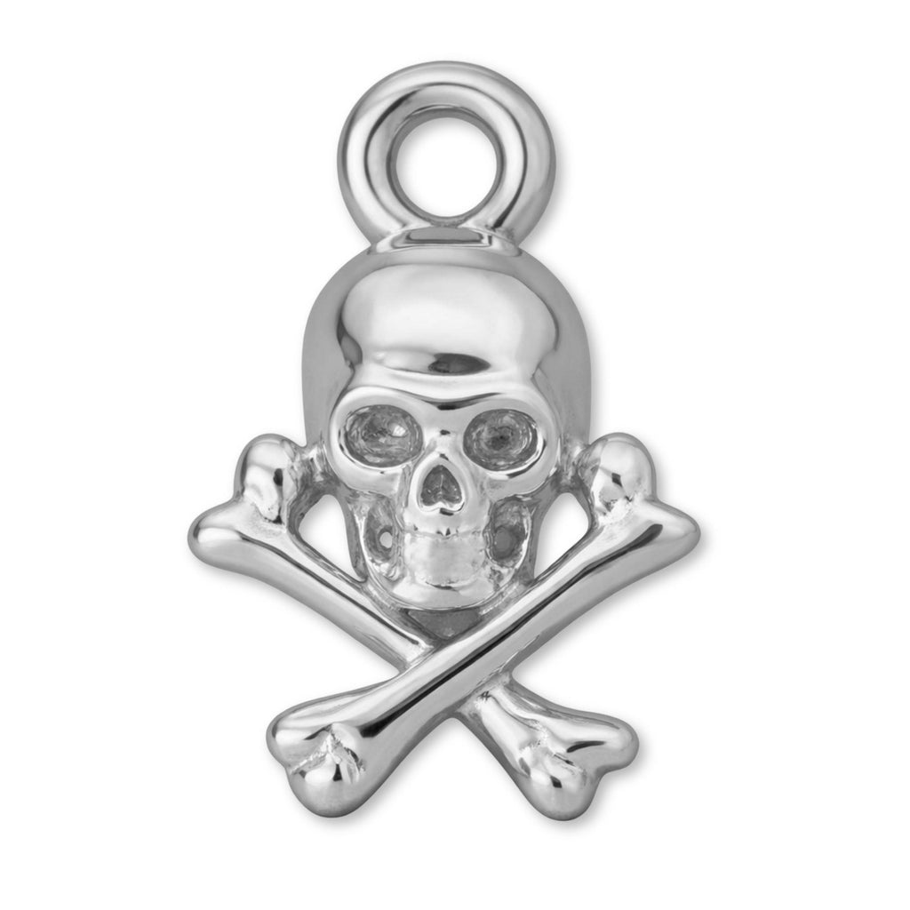 950 Platinum - Skull and Crossbones Charm