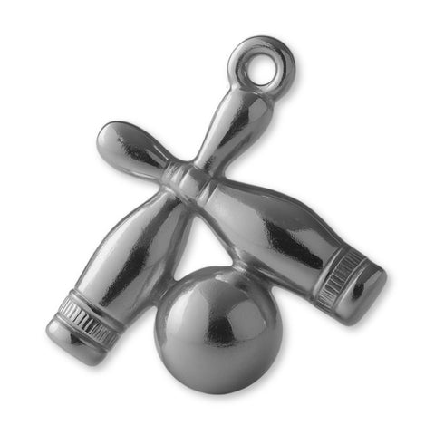 950 Platinum - Bowling Ball and Pins Charm