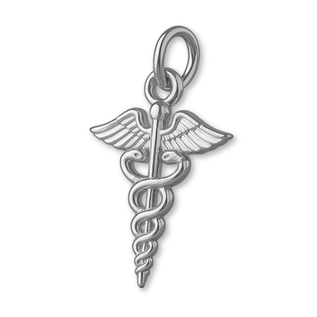 950 Platinum - Medical Caduceus Charm