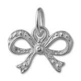 950 Platinum - Sculpted Ribbon Bow Charm