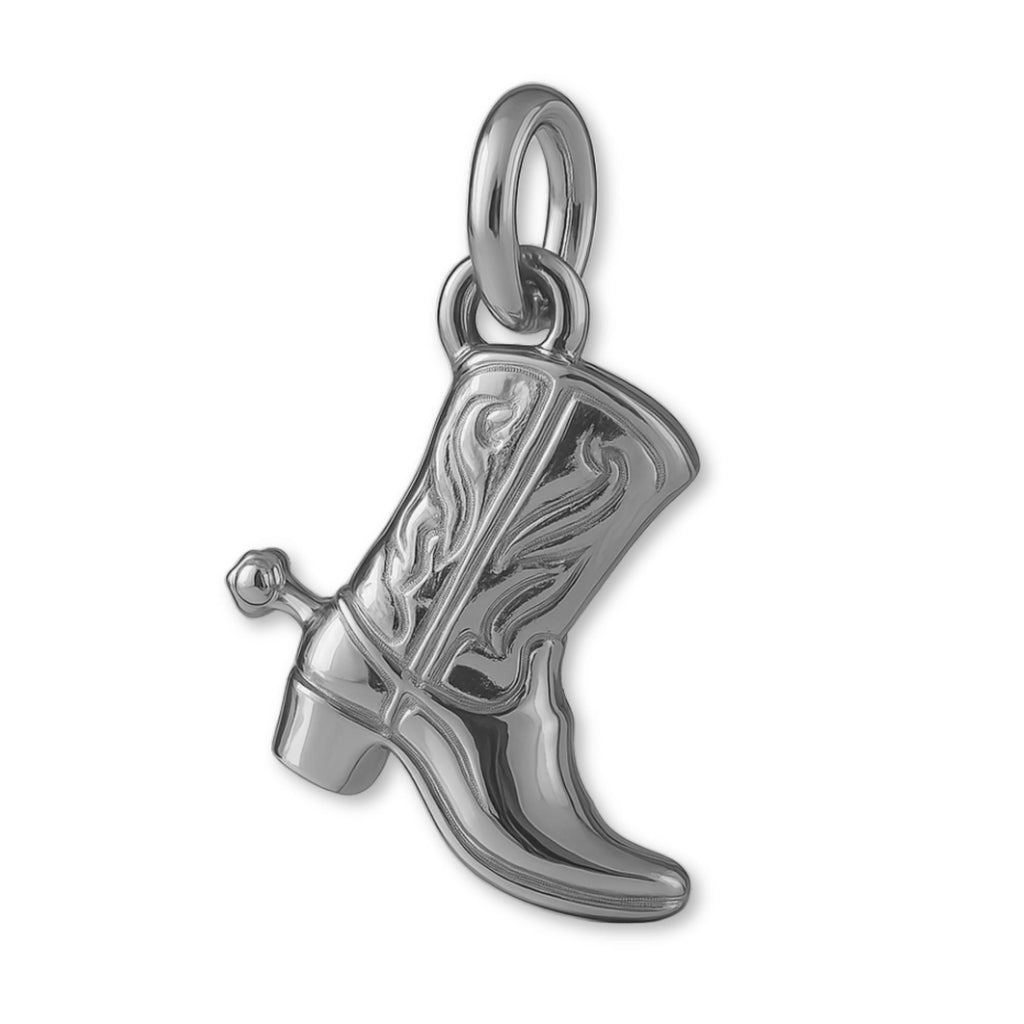 950 Platinum - Western Cowboy Boot Charm