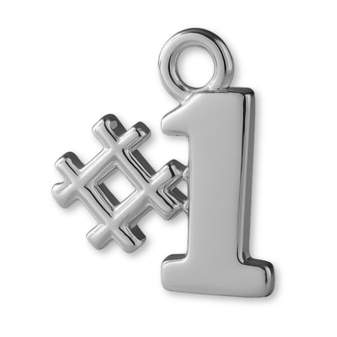 950 Platinum - Number 1 Monogram Charm