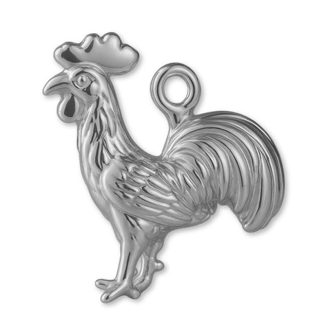 950 Platinum - Barn Rooster Charm