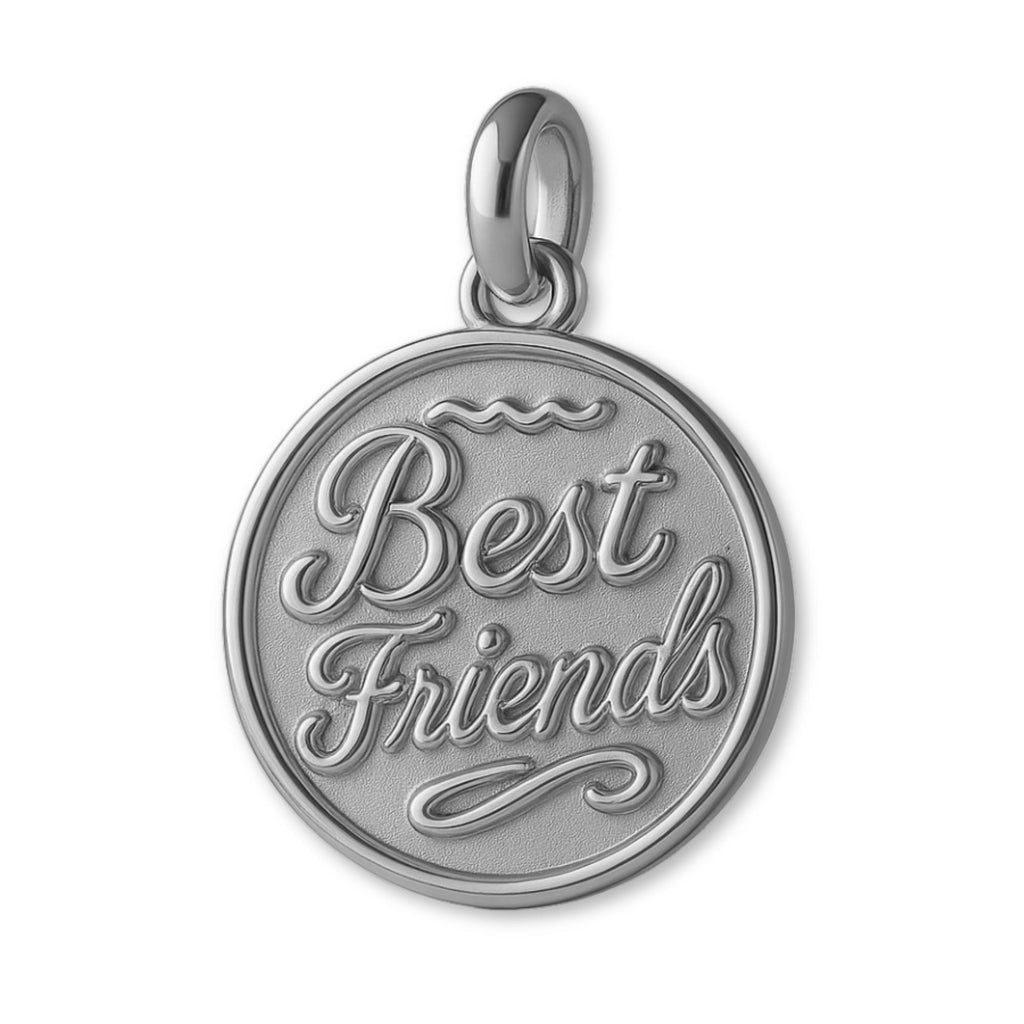 950 Platinum - Ornate Best Friends Amulet Charm