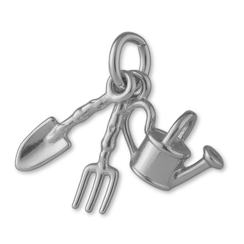 950 Platinum - Garden Tools Charm