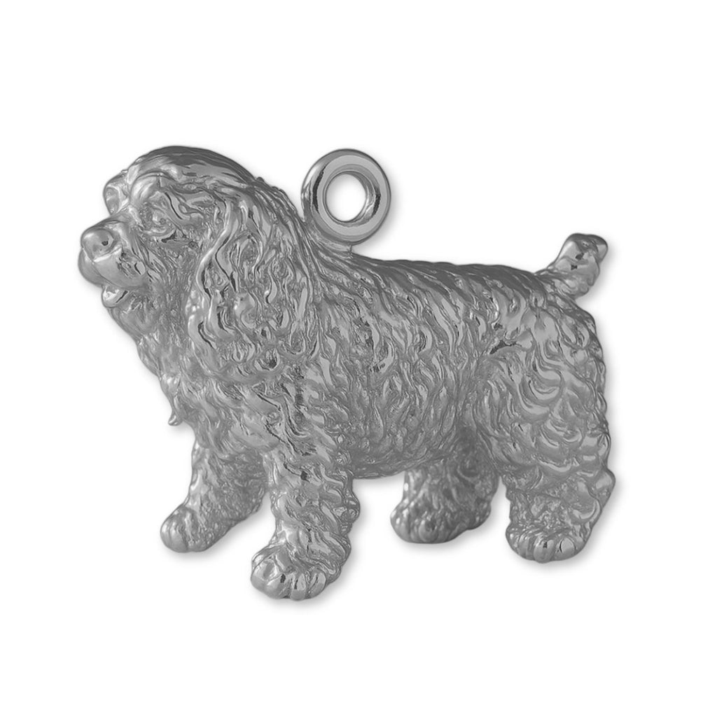 950 Platinum - Curly Cocker Spaniel Dog Charm