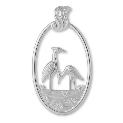 950 Platinum - Wetlands Crane Birds Charm
