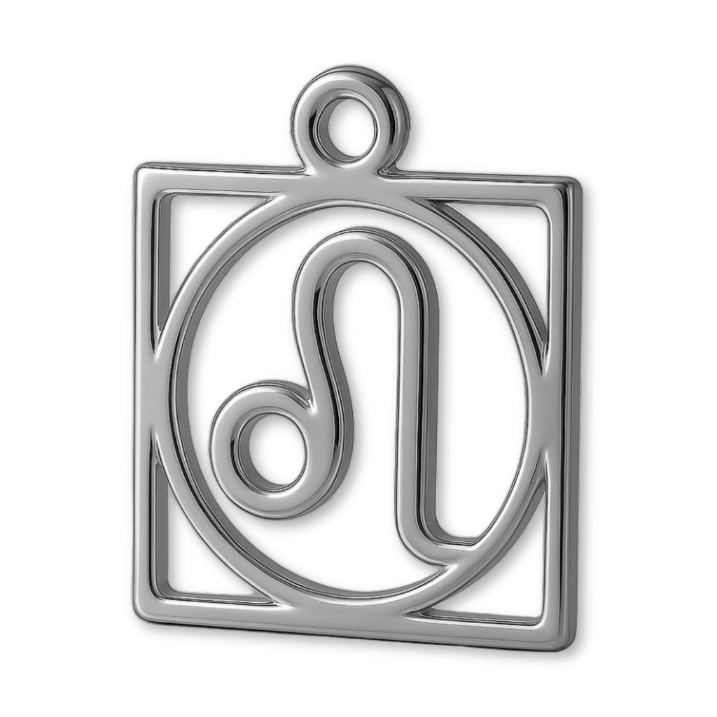 950 Platinum - Leo Zodiac Square Charm