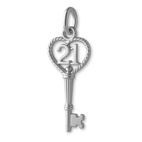 950 Platinum - 21 Wreath Castle Key Charm