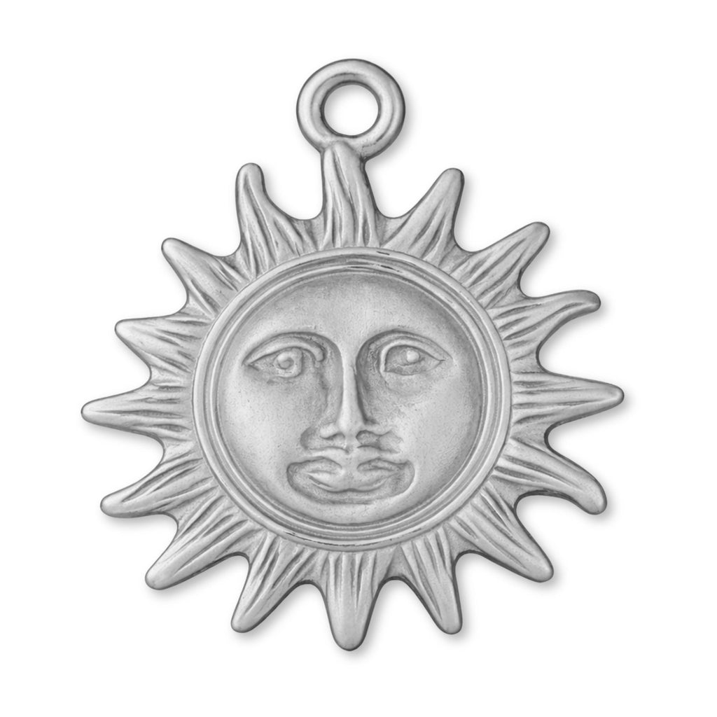 950 Platinum - Vintage Sun Face Charm