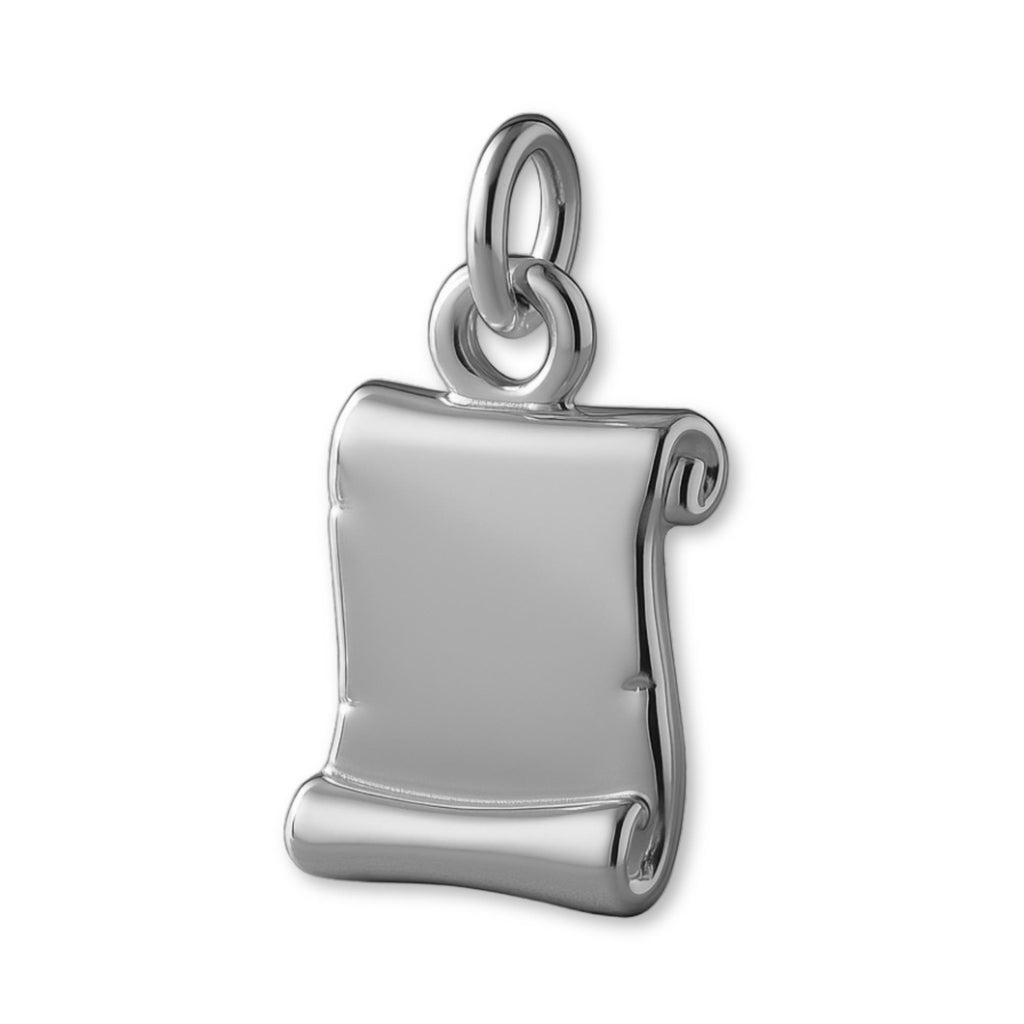 950 Platinum - Parchment Scroll Charm