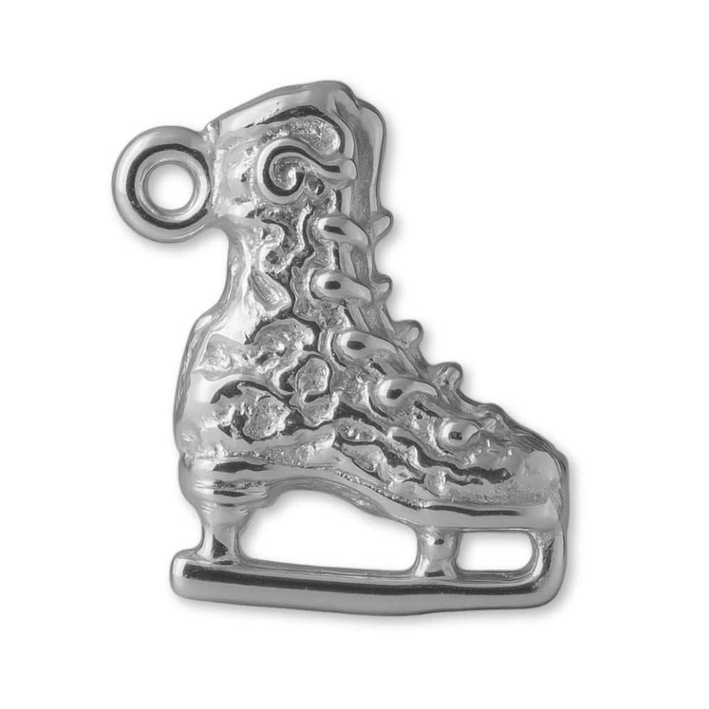 950 Platinum - Ornate Ice Skating Boot Charm