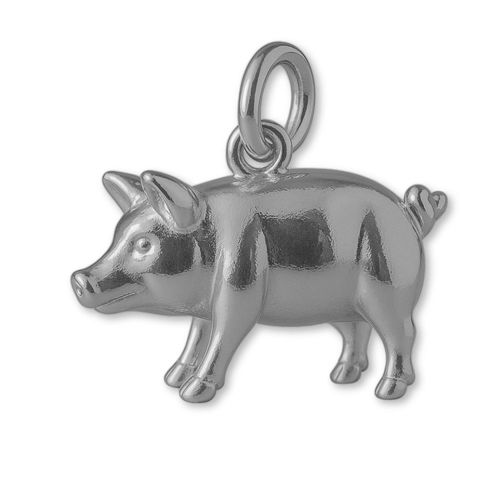 950 Platinum - Pot Bellied Pig Charm