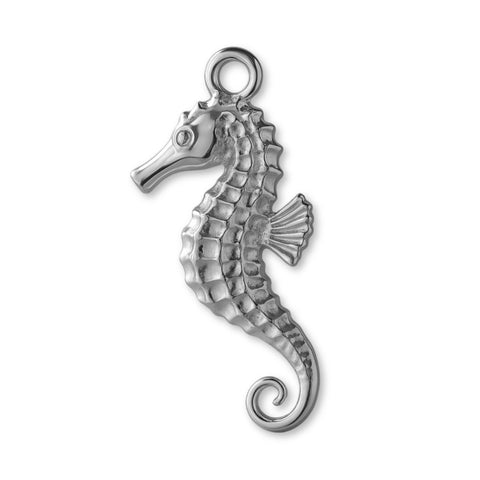 950 Platinum - Scaled Seahorse Charm