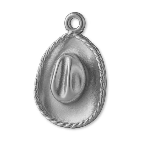 950 Platinum - Western Cowboy Hat Charm