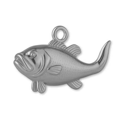 950 Platinum - Largemouth Bass Fish Charm