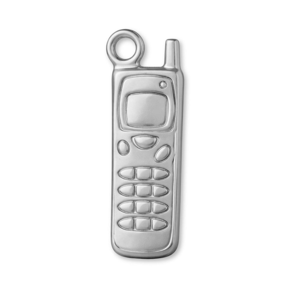 950 Platinum - Retro Brick Phone Charm