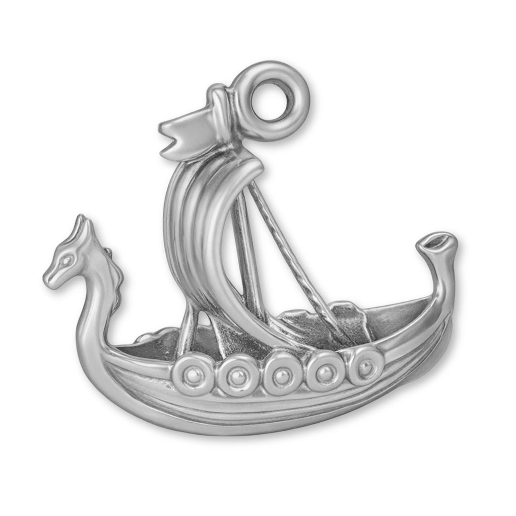 950 Platinum - Viking Longship Charm