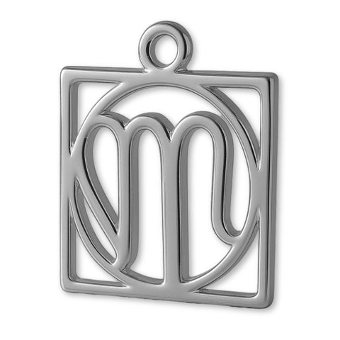 950 Platinum - Virgo Zodiac Square Charm