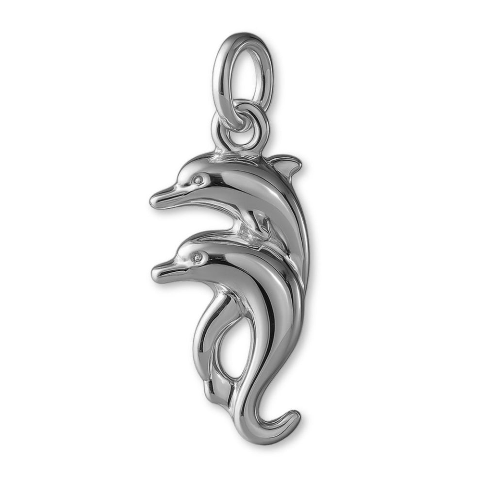 950 Platinum - Twin Dolphins Charm