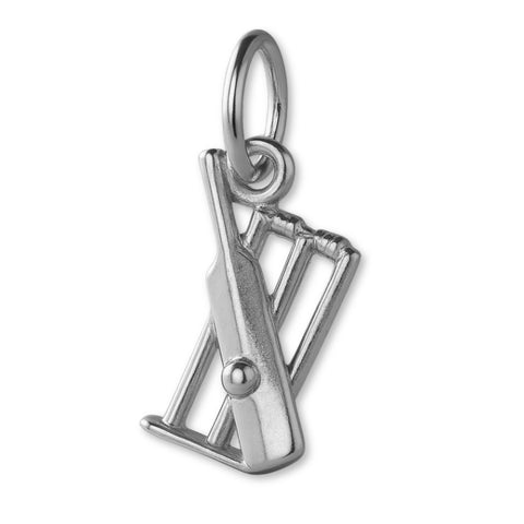 950 Platinum - Cricket Bat & Stumps Charm