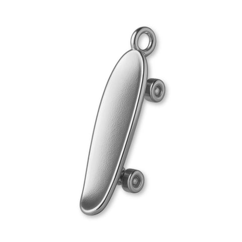 950 Platinum - Old-School Penny Skateboard Charm