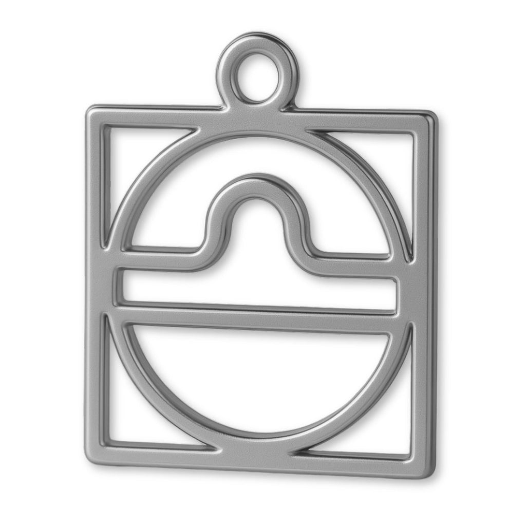 950 Platinum - Libra Zodiac Square Charm