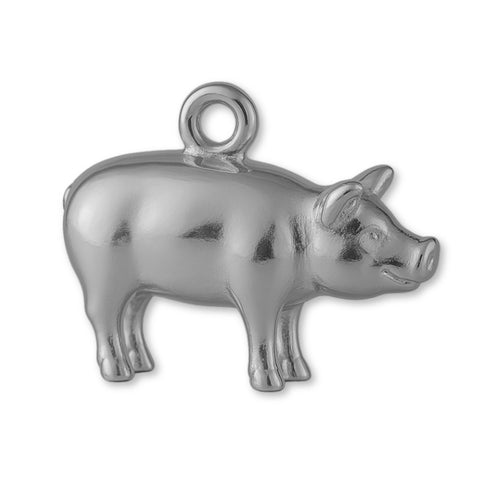 950 Platinum - Farmyard Pig Charm