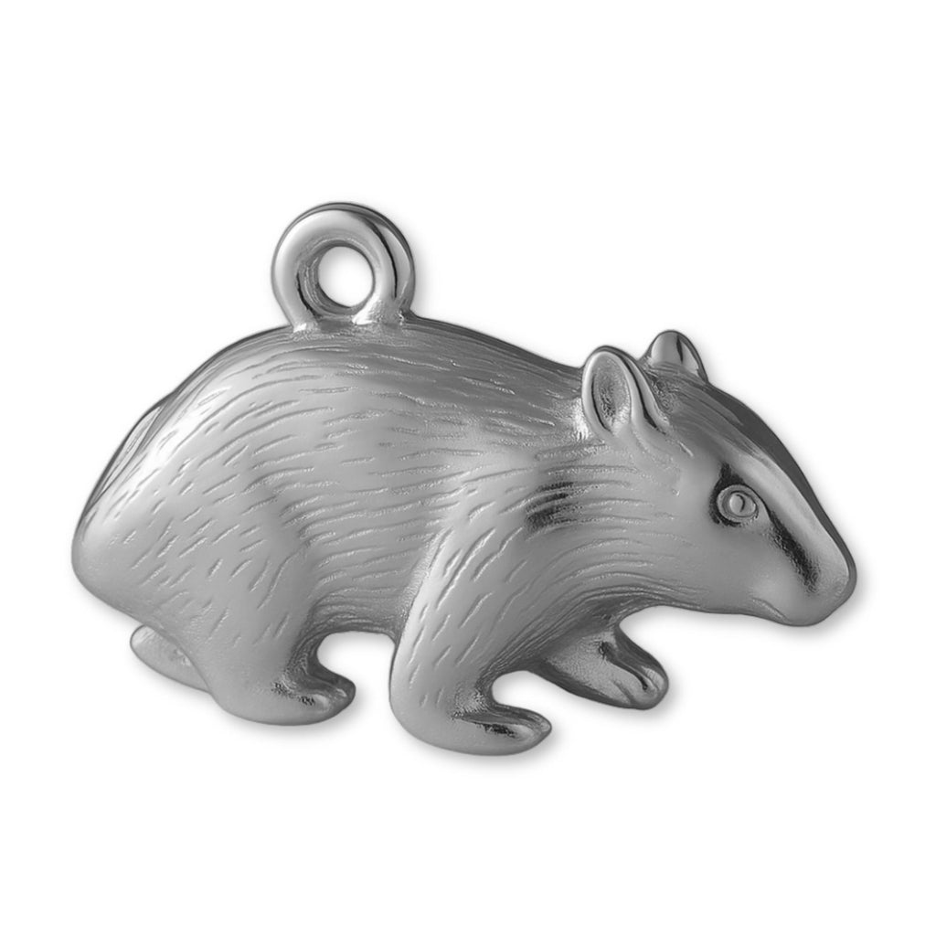 950 Platinum - Hairy Wombat Charm