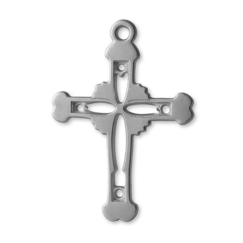 950 Platinum - Ornate Open Crucifix Charm
