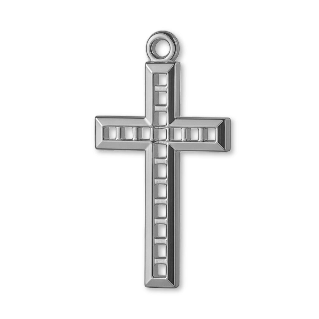 950 Platinum - Lattice Crucifix Charm
