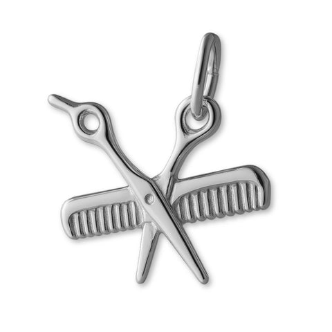 950 Platinum - Scissors & Comb Charm