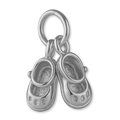 950 Platinum - Tiny Baby Shoes Charm