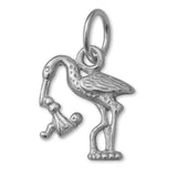 950 Platinum - Stork & Baby Charm