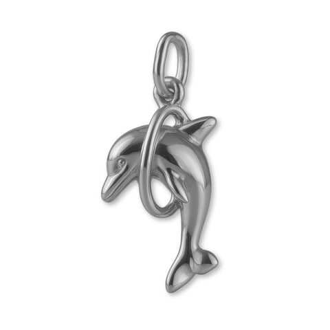 950 Platinum - Hoop Dolphin Charm