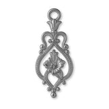 950 Platinum - Floral Filigree Crest Charm